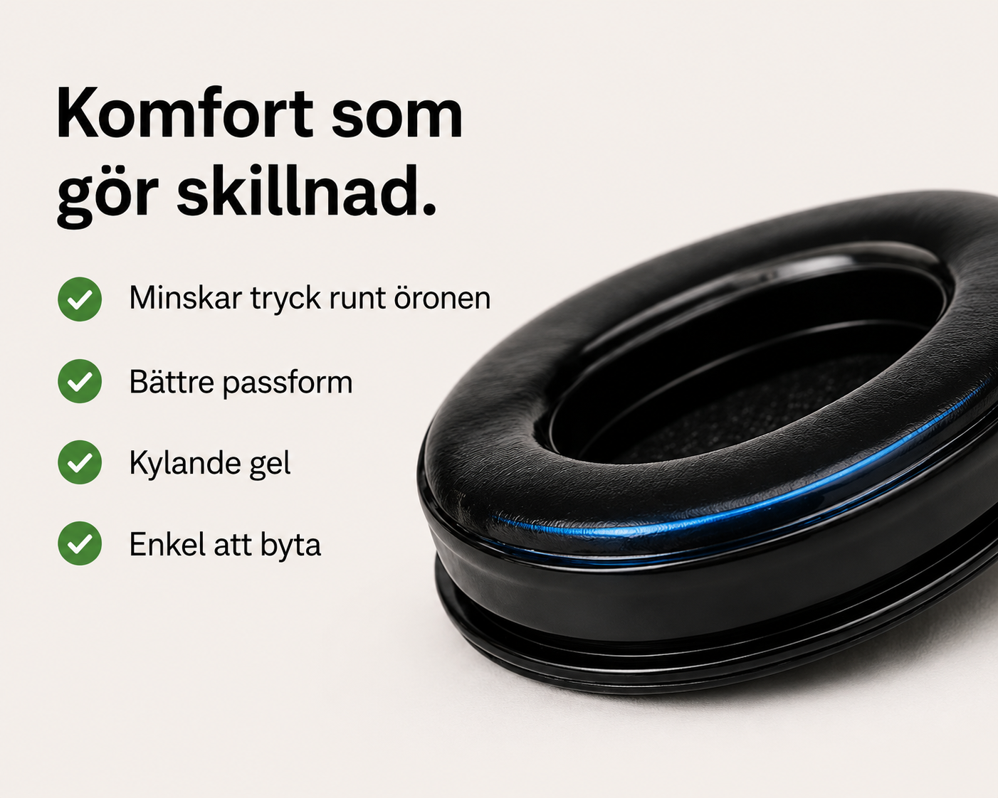 Gelkuddar, kompatibel med Peltor hörselkåpor